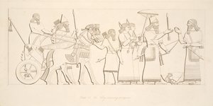 The King receiving prisoners, from Monuments of Nineveh