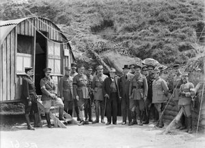Georges Benjamin Clemenceau, the French Premier, visiting the 4th Division, a once only visit to the Australian front, 7 July 1918 by Australian Photographer