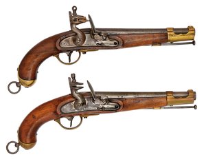 A brace of Austrian 16.9mm flintlock service pistols by Austrian School