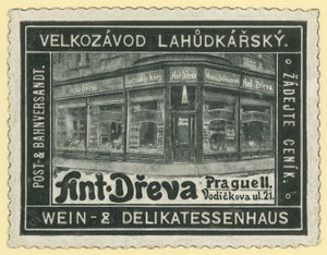 Anton Dreva wine shop and delicatessen, Prague by Austrian School