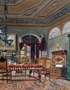 Biedermeier Style Hall, Watercolor