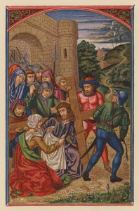 Jesus Bearing the Cross (chromolitho) by Austrian School