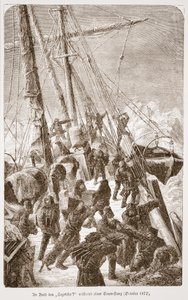 On board the Tegetthoff during an ice storm, October 1872, 1876 by Austrian School