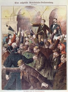 Police Breaking Up a Protest Meeting of Unemployed Workers, 1897 by Austrian School