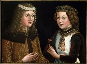 Portrait of Ladislaus Posthumous, King of Bohemia, Hungary and Croatia, with his fiancée Magdalena of Valois