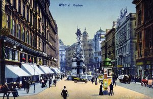 Postcard depicting the Graben in Vienna