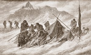 The tear is enlarged during a blizzard, 1876