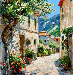 Charming Village Street by Avanesova Elena