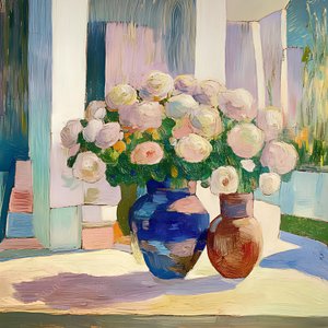 Painterly Roses Still Life by Avanesova Elena