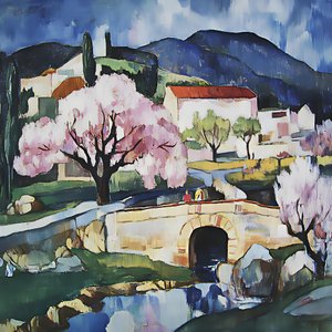 Spring Blossom Village by Avanesova Elena