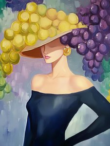 Stylish Grape Hat Woman