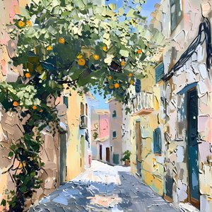 Sunny Orange Tree Street
