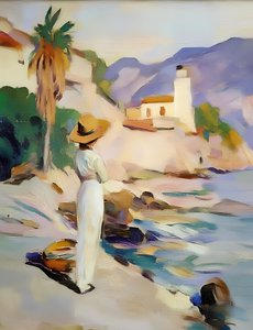 Woman On Coastal View