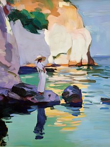 Woman on Coastal Rocks by Avanesova Elena