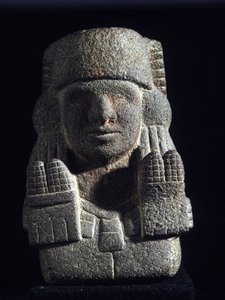 Aztec Art: Representation of Chicomecoatl (Called Xilonen), Goddess of the Maize and Fertility. National Museum of Anthropology, Mexico by Aztec Aztec