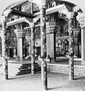 The Mahratta Durbar Hall, Palace of the Princess of Tanjore, Tanjore Thanjavur, India, 1901 by B. L. Singley