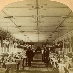 Dining Room, Grand Union Hotel, Saratoga, New York, USA by B. W. Kilburn