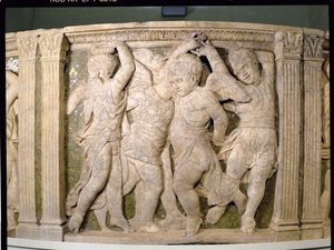 Post-restoration panel No.IV from the exterior pulpit of Prato Cathedral by B. di Donatello and Michelozzo