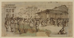 Market Square in Florence, with Figures