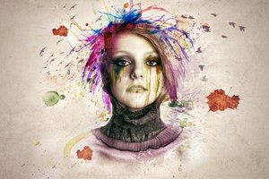 Colorful Paint Portrait by Baden Bowen