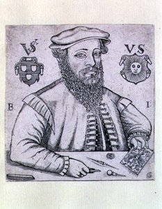 Portrait of Virgilius Solis, German printmaker by Balthasar Jenichen