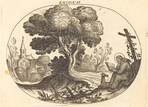 Saint Egidius and a Doe by Balthasar Moncornet