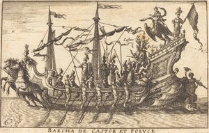 Boat of Castor and Pollux by Balthasar Moncornet after Remigio Cantagallina
