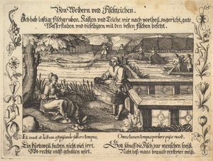 Von Weihern und Fischteichen, Illustration from Petrarch, Glück und Unglück Spiegel, figur... by Balthasar Schwan