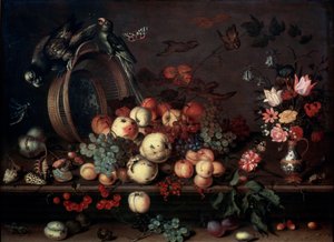 Still Life with Fruits, Flowers and Parrots