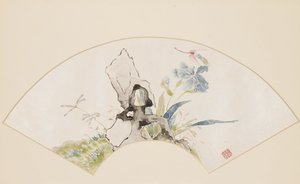 Lily, Rock, and Dragonfly, 19th Century by Baoru Liu