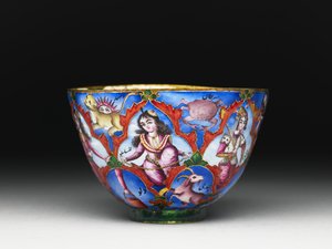 Lidded Bowl, Saucer and Spoon with Astrological Decoration