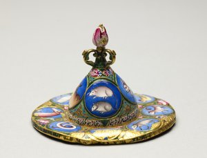 Lidded Bowl, Saucer and Spoon with Astrological Decoration (early 19th century)