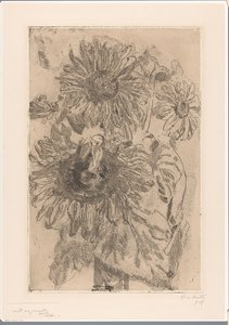 Three Sunflowers in a Vase by Barbara Elisabeth van Houten (signed by artist)