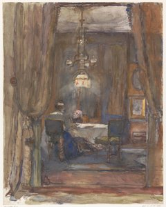 The Living Room on Riouwstraat in The Hague, in the Evening