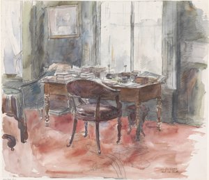 The Study Room Desk of Mr. S. van Houten, in the House at Riouwstraat 6, The Hague