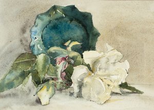 Flowers and Pot on Its Side