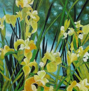 Vibrant Yellow Irises