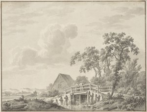 Landscape by a Dune Edge with a Fisherman