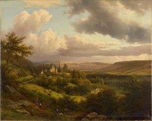 Luxembourg Landscape with View of Berg Castle