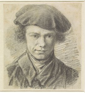 Self-Portrait with Beret by Barend Cornelis Koekkoek