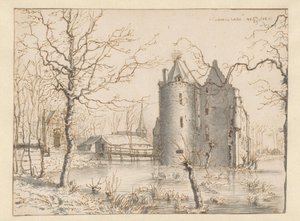 View of Kasteel Frisselstein, Veghel by Barend Klotz (attributed to)