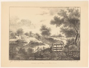 Landscape with Houses, Stream, and Path by Barentie Willem Dietz