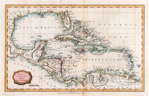 Map of the West Indies, 18th century by Barlow