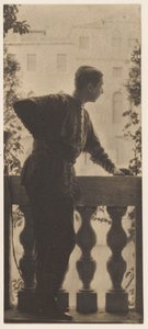 Self-portrait / Adolf de Meyer on the Balcony of Palazzo Balbi-Valier, Venice, Italy by Baron Adolf De Meyer