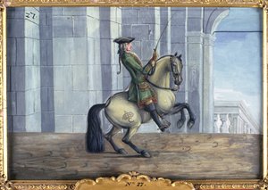 No. 27 A Grey Horse of the Spanish Riding School Performing a Dressage Movement Called the Levade