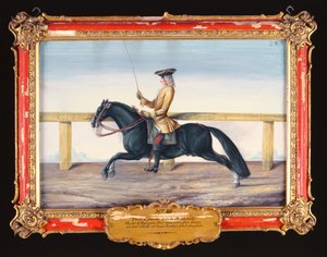 No. 28 A Black Spanish Horse of the Spanish Riding School Performing a Dressage Movement