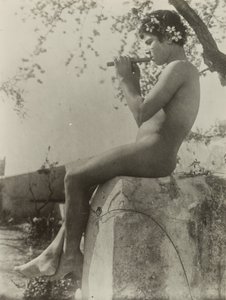 Boy Playing Flute by Baron Wilhelm von Gloeden