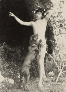 Nude Youth with Dog by Baron Wilhelm von Gloeden