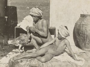 Two Nude Youths with Turkey