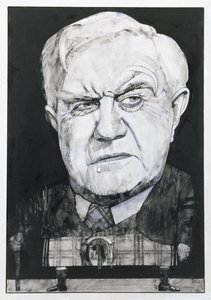 Portrait of Andrew Cruickshank, illustration for The Sunday Times